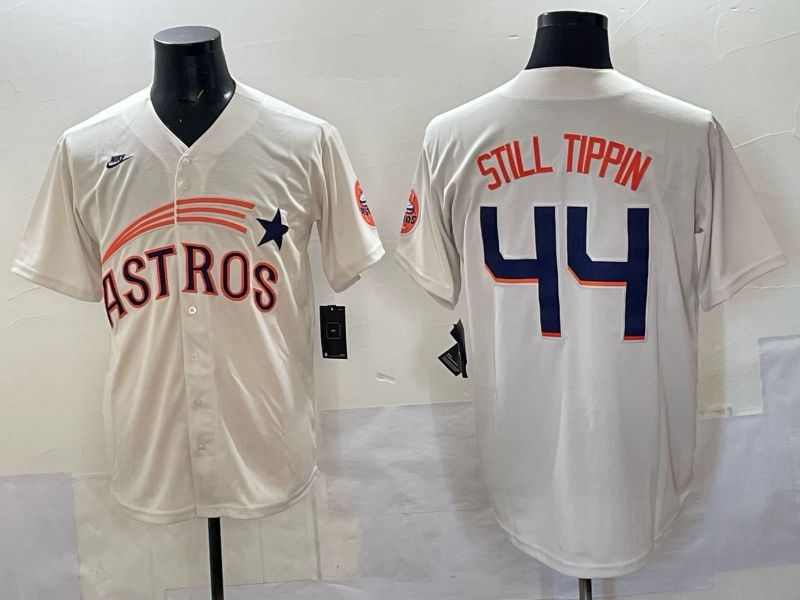Men 2025 Houston Astros #44 Still Tippin Cream Joint Name Nike MLB Jersey 01